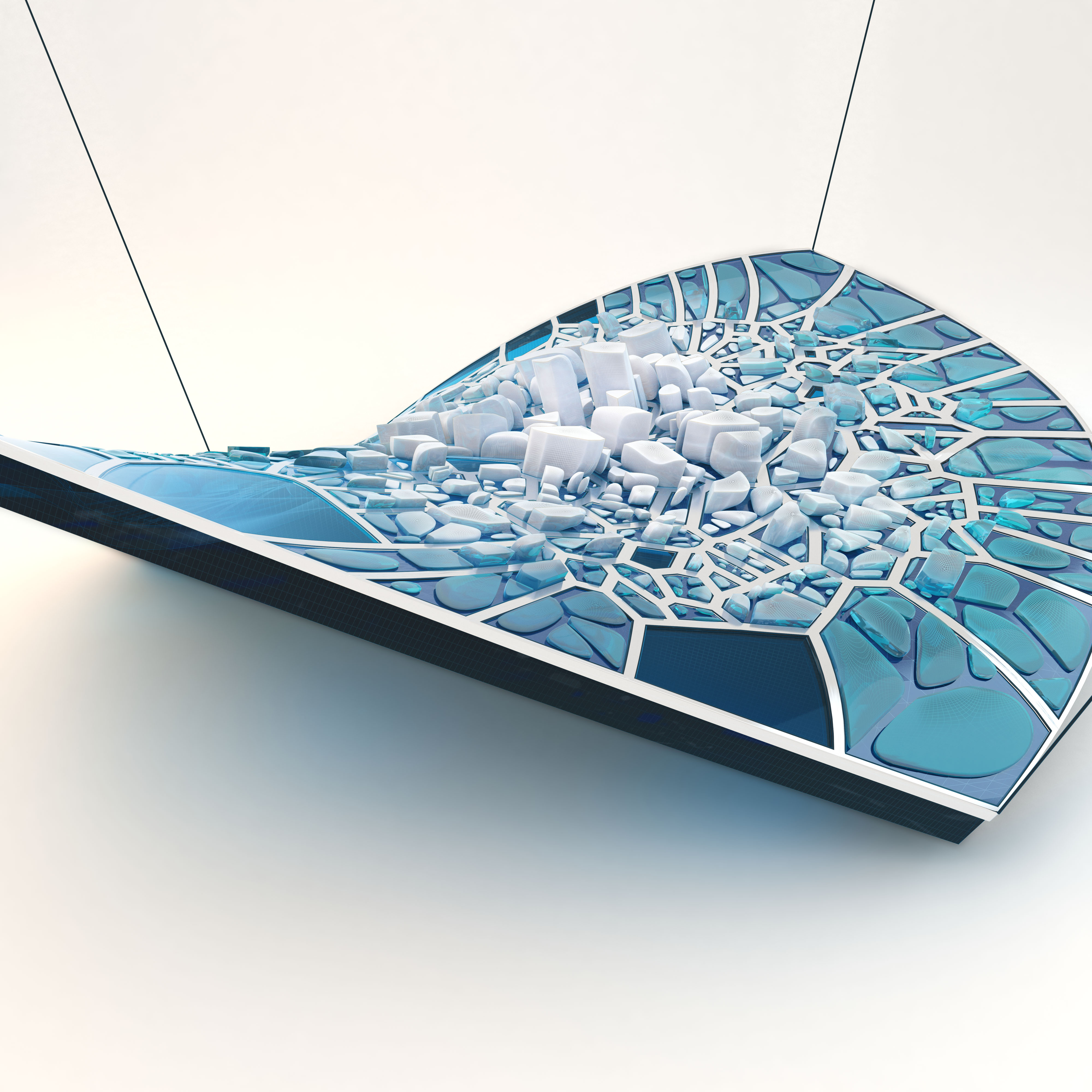 Urban Canvas 2016 hero image. Rendering of an abstract composition designed and rendered in Autodesk(R) 3ds Max(R) software.