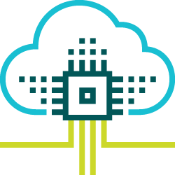 Icon of a cloud with network cables
