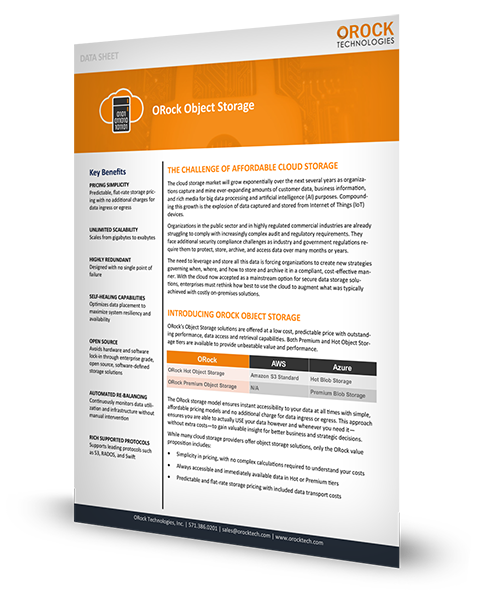 ORock Cloud Object Storage Datatsheet