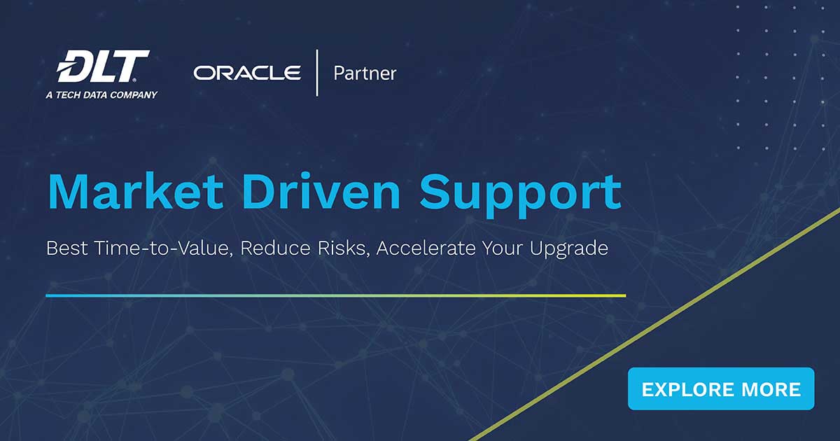 Text reads: Oracle Market-driven Support. CTA is Explore More