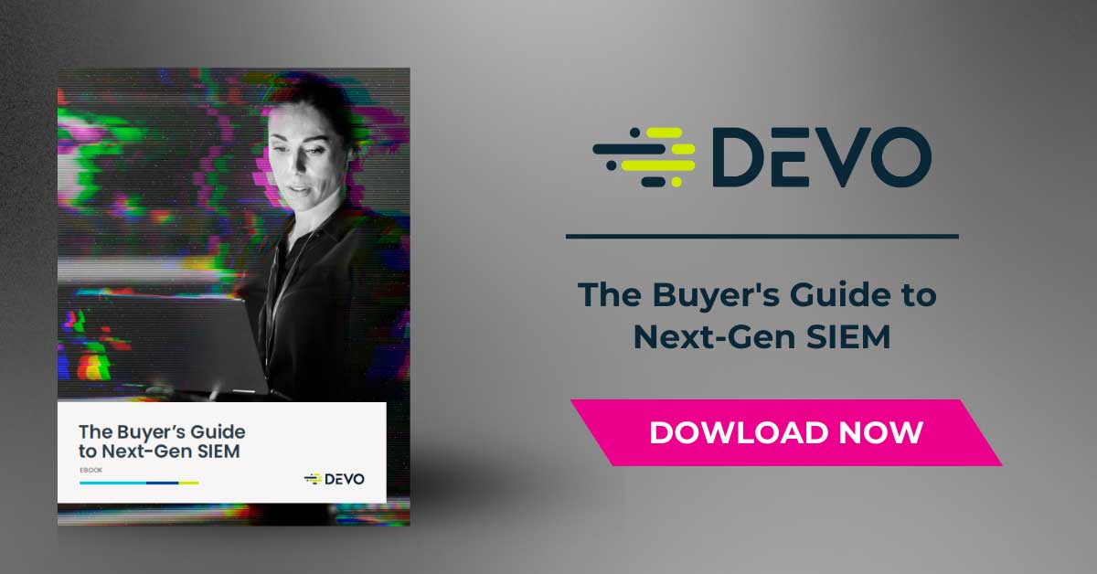 Text reads: Devo Buyer's guide to next-gen SIEM