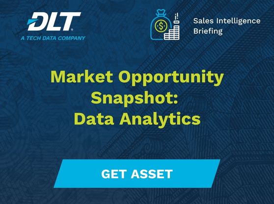Text reads: Market Opportunity Snapshot: Data Analytics. CTA says Get Asset