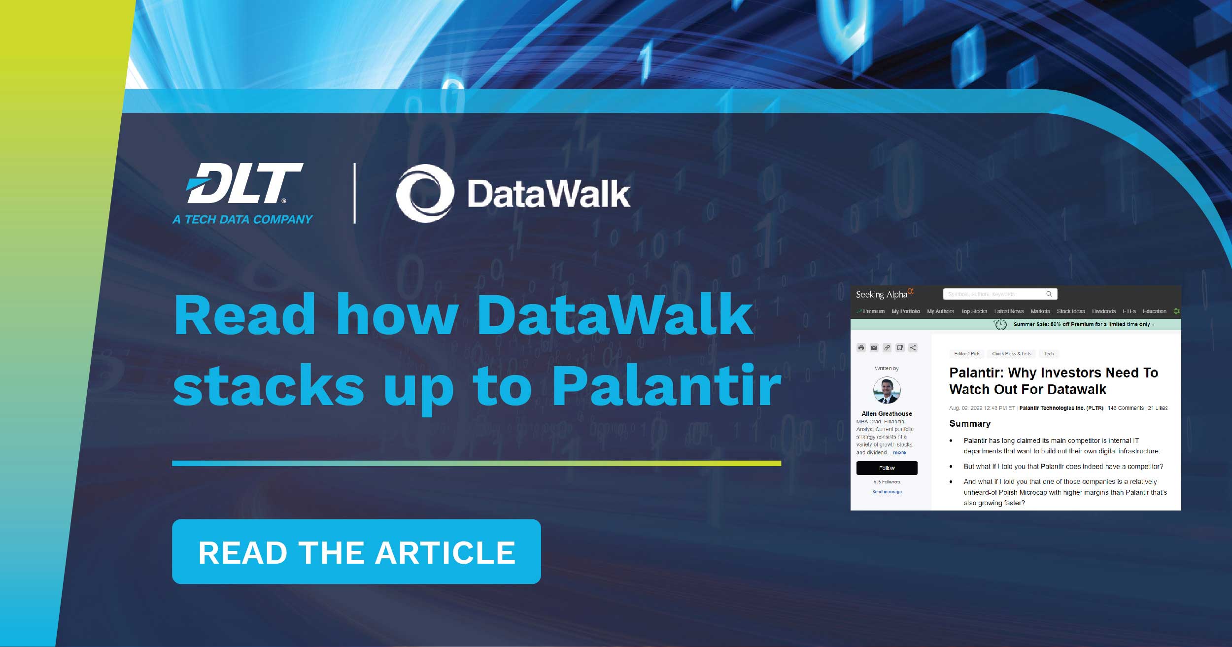 Text reads: Read how DataWalk stacks up to Palantir