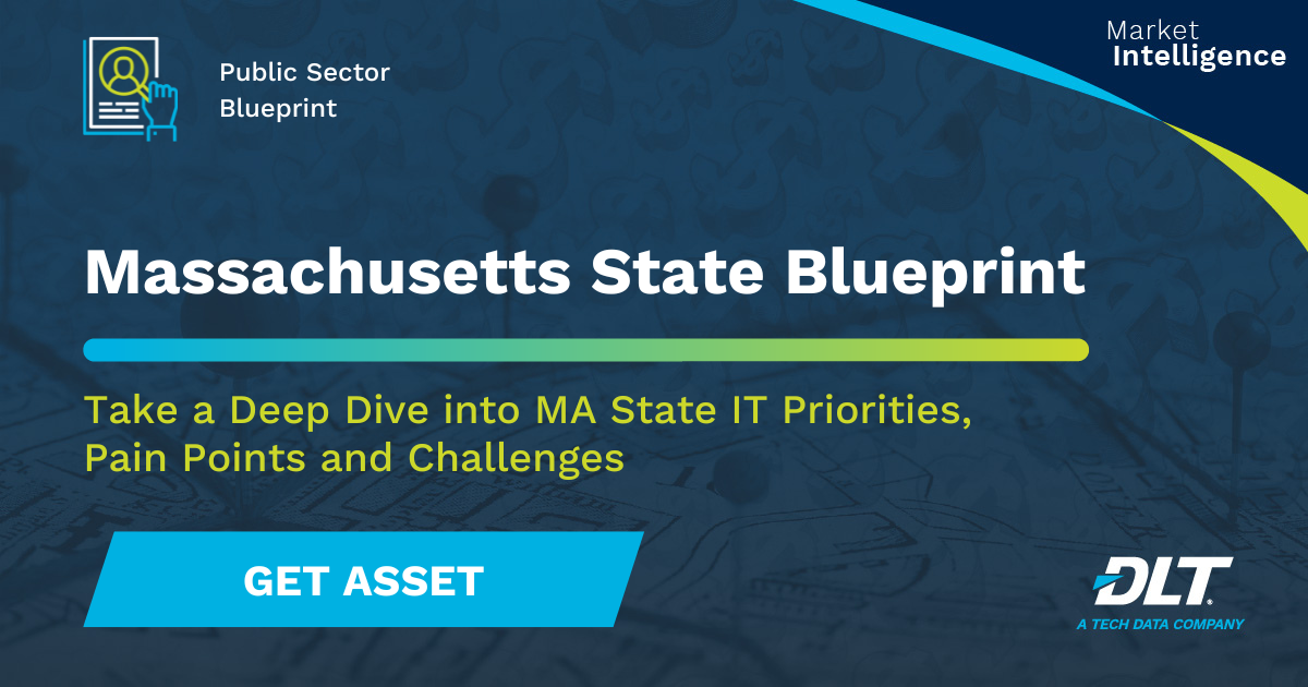 Text reads: Take a Deep Dive Into the State of Massachusetts's Priorities, Pain Points and Challenges