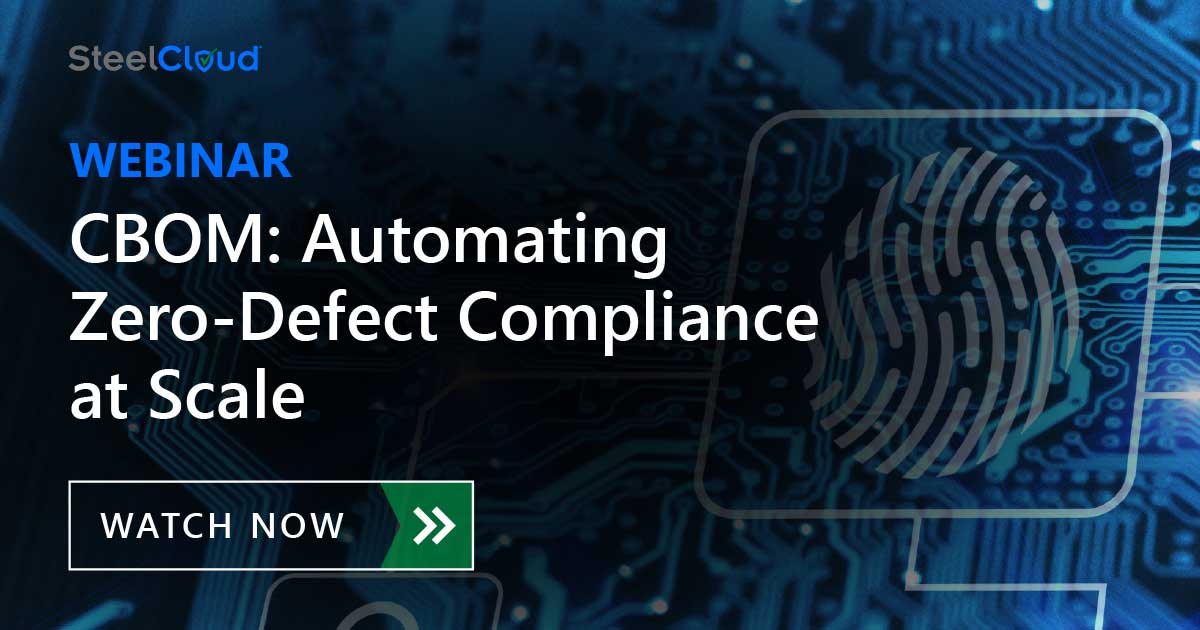 Text reads: CBOM Automating Zero-Defect Compliance at Scale