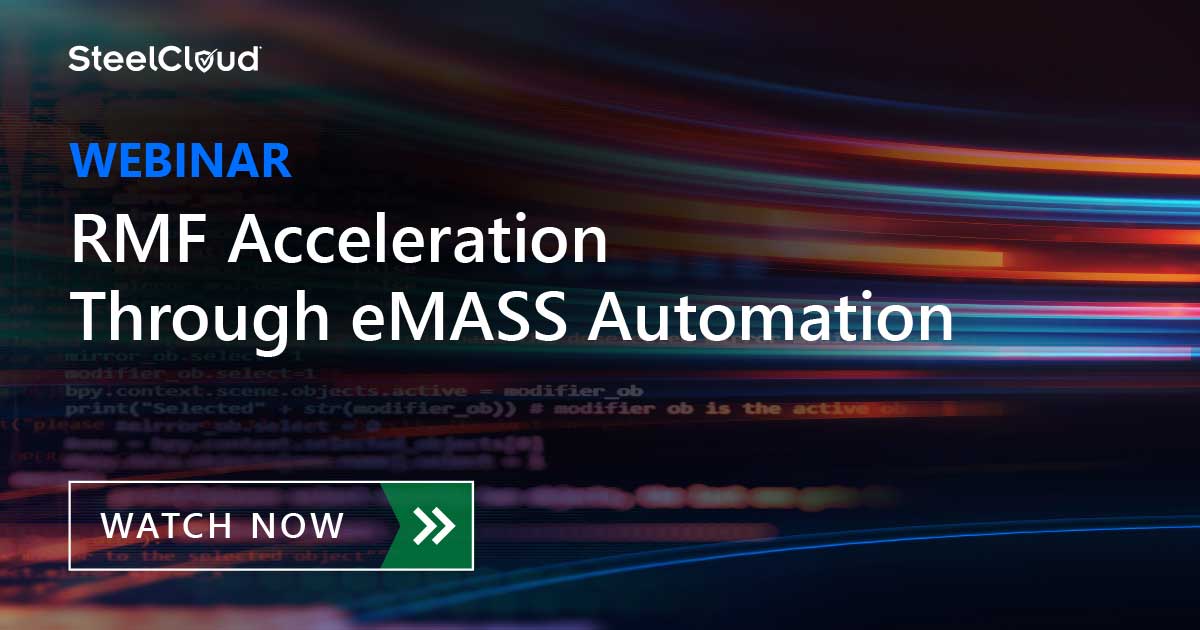 Text reads: RMF Acceleration through eMASS automation