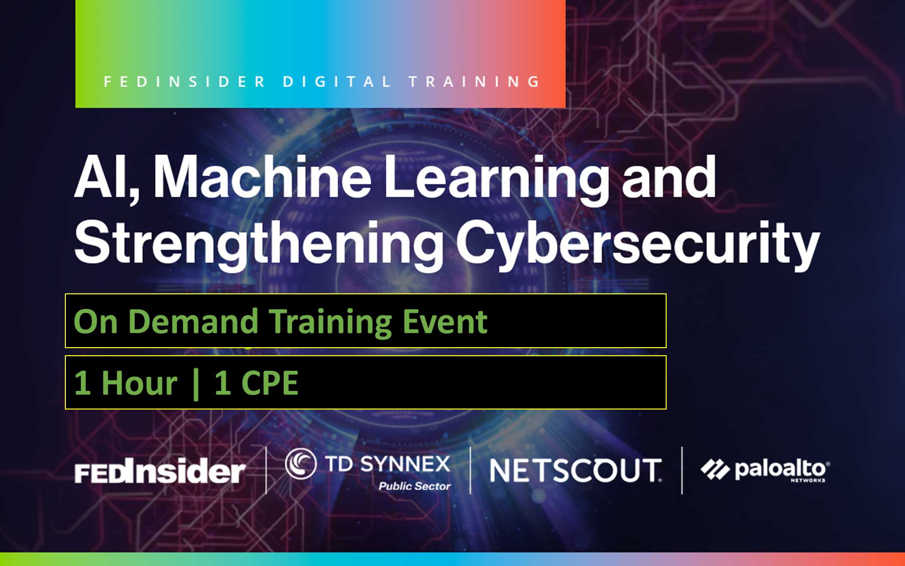 Text reads: AI, Machine Learning and Strengthening Cybersecurity