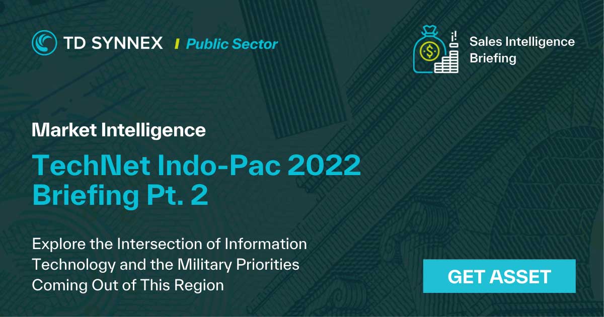 Text reads: Sales Intelligence Briefing: TechNet Indo-Pacific 2022 Briefing Pt. 2