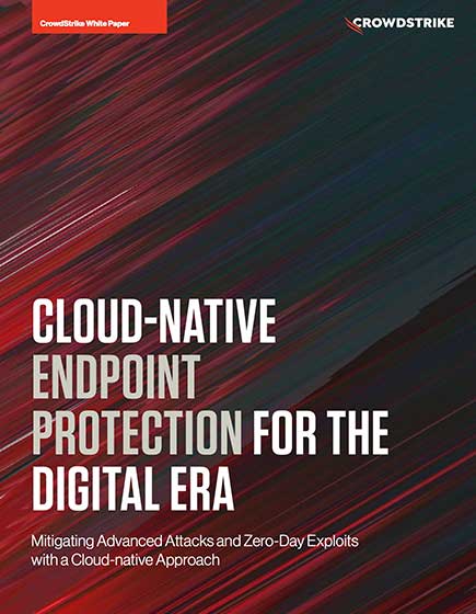White text on a black and red background. Text reads: Cloud Native Endpoint Protection for the Digital Era