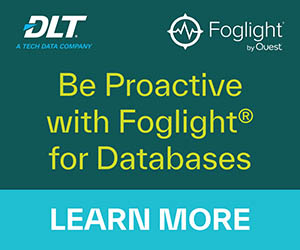 Text reads: Be Proactive with Foglight ® for Databases