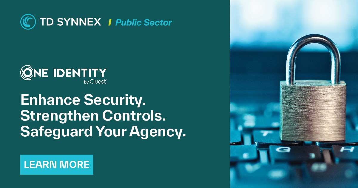 Text reads: Enhance Security. Strengthen Controls. Safeguard your Agency. CTA: Learn more