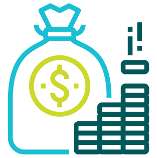 Bag of money. Icon for Sales Intelligence Briefings