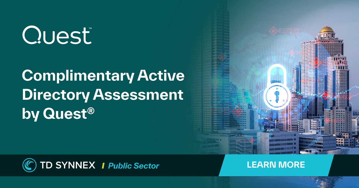 Text reads: Complimentary Active Directory Assessment by Quest. CTA: Learn More