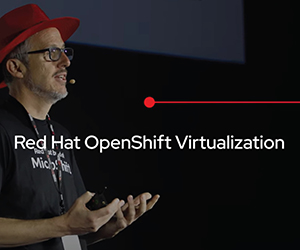 Text reads: Red Hat OpenShift Virtualization