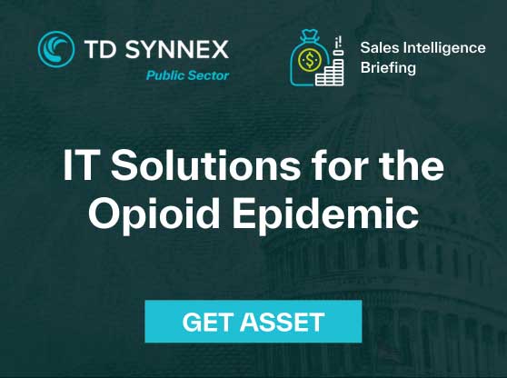 Text reads:  IT Solutions for the Opioid Epidemic. CTA: Get Asset