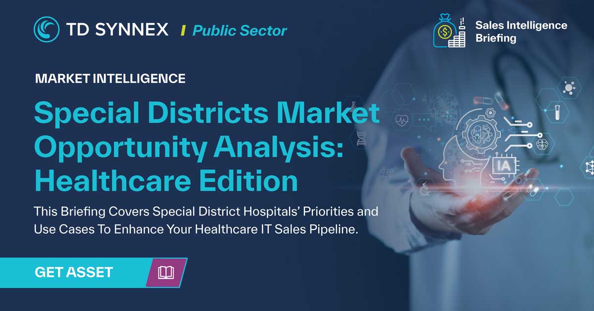 Text reads: Special Districts Market Opportunity Analysis: Healthcare Edition