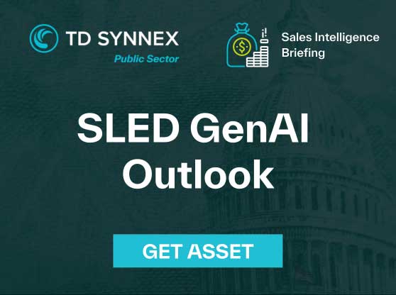 Text reads:  SLED GenAI Outlook. CTA: Get Asset