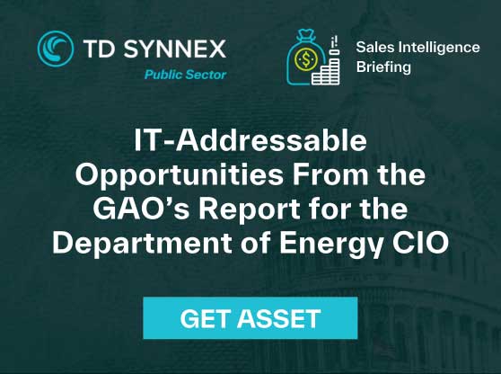 Text reads: IT-Addressable Opportunities From the GAO’s Report for the Department of Energy CIO. CTA: Get Asset