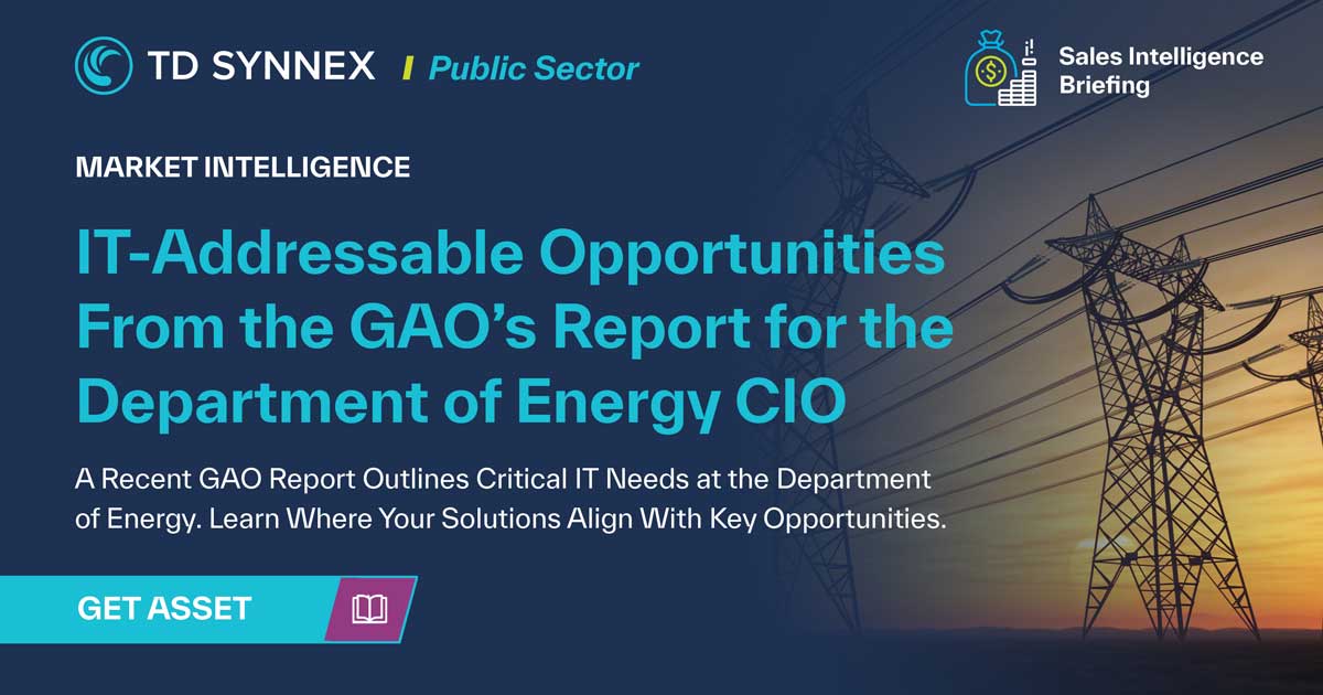 Text reads: IT-Addressable Opportunities From the GAO’s Report for the Department of Energy CIO