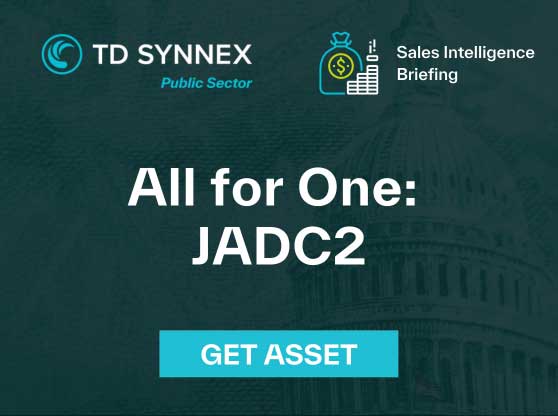 Text reads: All for One: JADC2. CTA: Get Asset