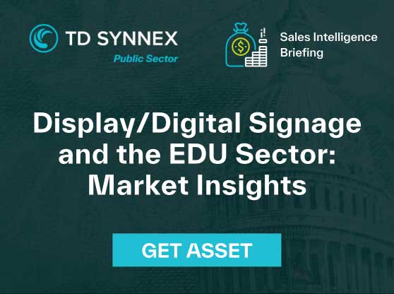 Text reads: Display/Digital Signage and the EDU Sector: Market Insights. CTA: Get Asset