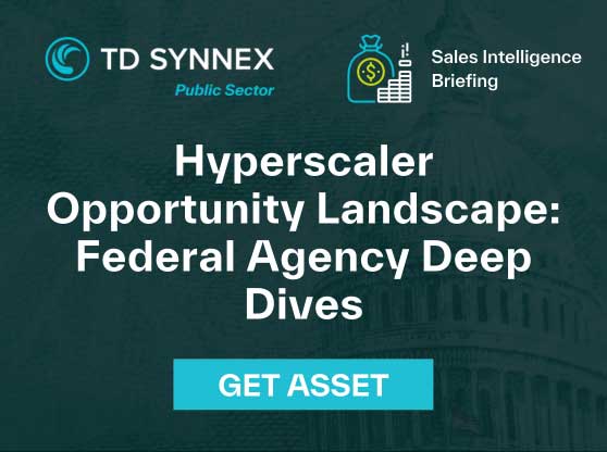 Text reads: Hyperscaler Opportunity Landscape: Federal Agency Deep Dives. CTA: Get Asset