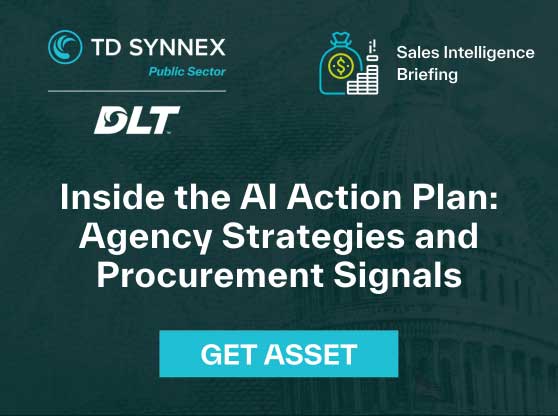 Text reads: Inside the AI Action Plan: Agency Strategies and Procurement Signals. CTA: Get Asset