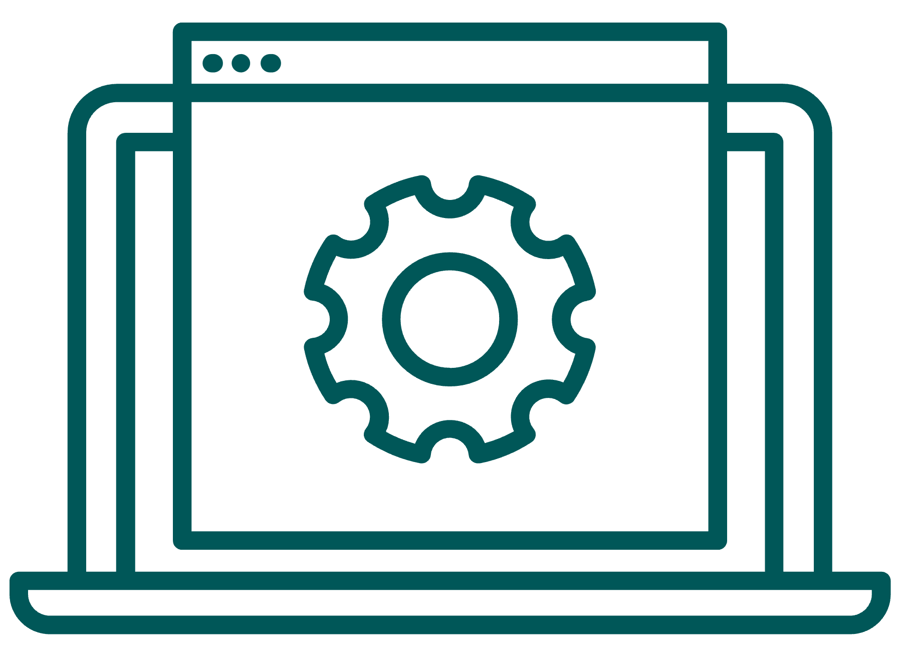 graphic of a laptop with a settings icon