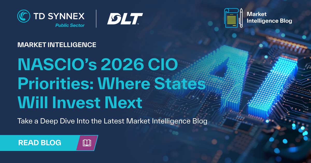 Text reads: NASCIO’s 2026 CIO Priorities: Where States Will Invest Next