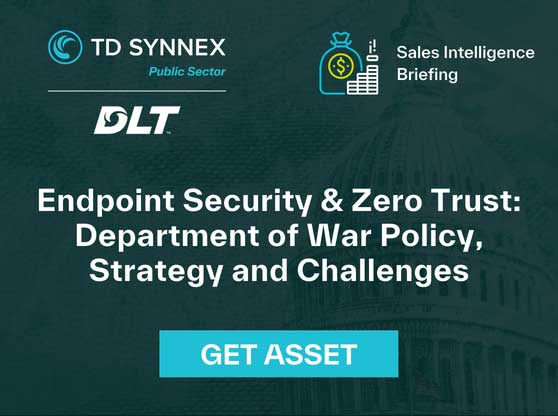 Text reads: Endpoint Security & Zero Trust: Department of War Policy, Strategy and Challenges. CTA: Get Asset