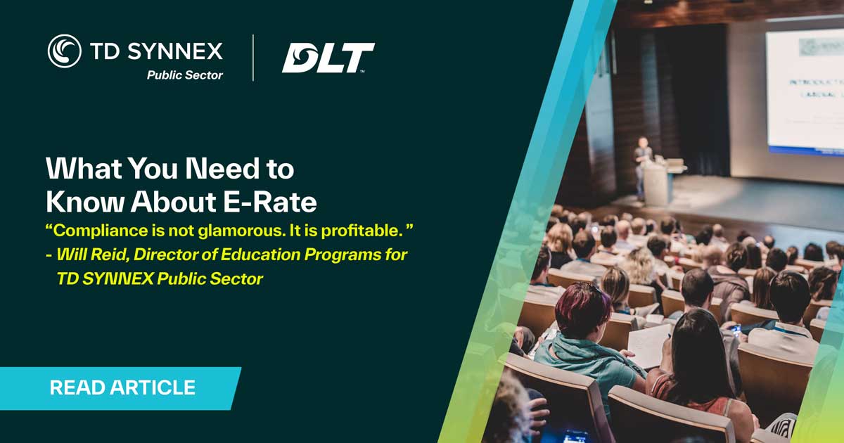 Text reads: Cutting Through the Noise: What Service Providers Really Need to Know About E-Rate