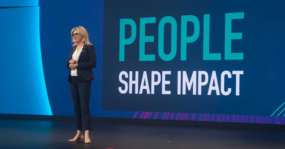 Wendy Welch speaking on stage
