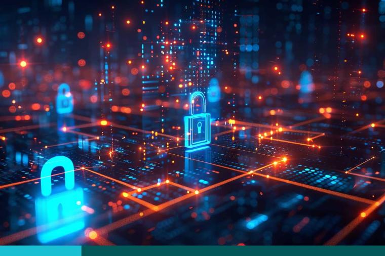 Abstract Internet Cyber Security network concept