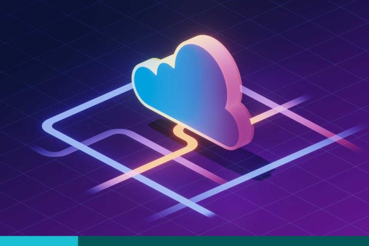 Cloud computing conceptual illustration, 3d rendering.