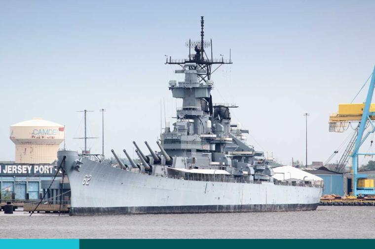 USS New Jersey docked.