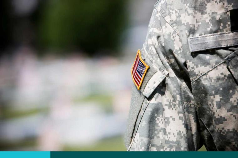 American Flag on Army Military Uniform.