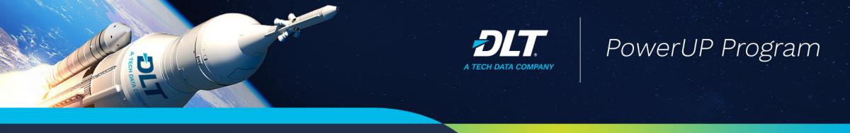 DLT-branded rocket flying high above the Earth