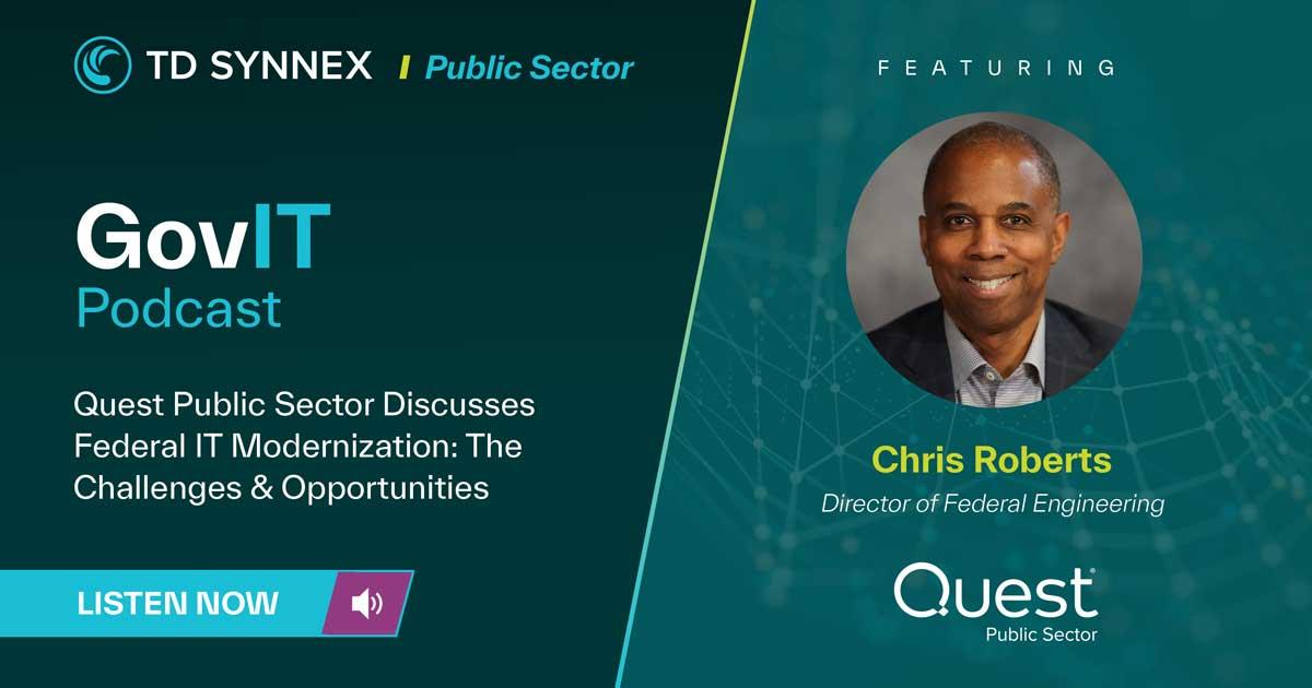Text reads: Quest Federal IT Modernization: Challenges and Opportunities