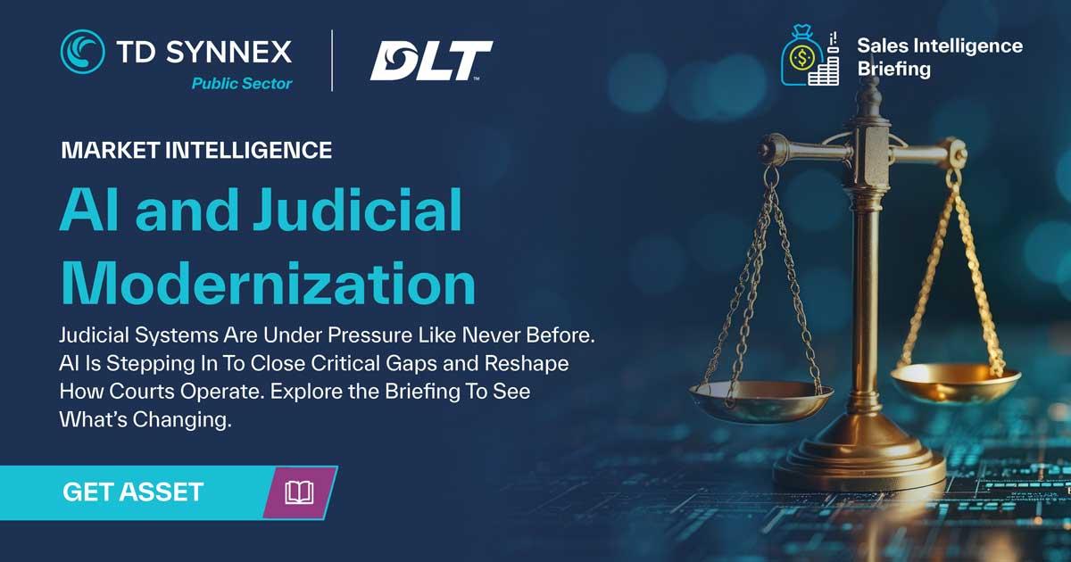 Text reads: AI and Judicial Modernization