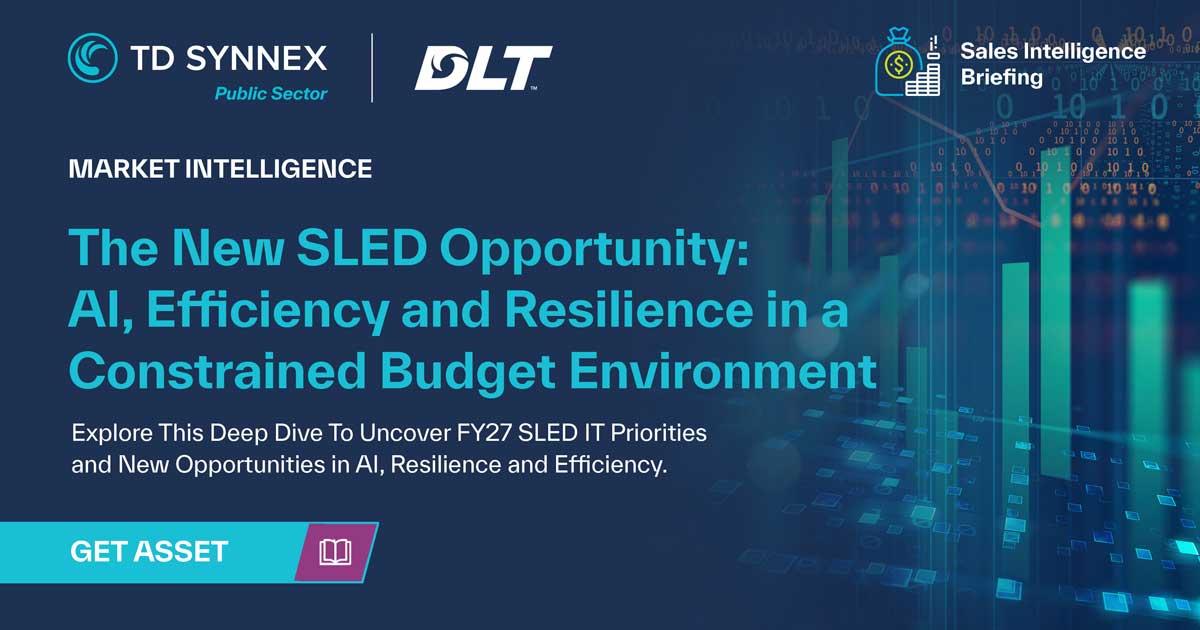 Text reads: The New SLED Opportunity: AI, Efficiency and Resilience in a Constrained Budget Environment