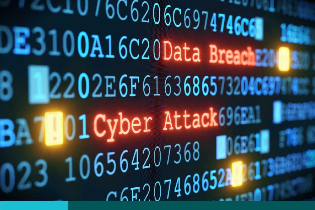 Multiple series of numbers with the words Data Breach and Cyber Attack highlighted
