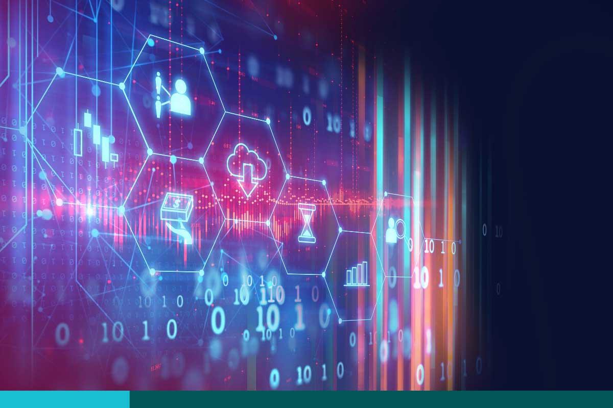 fintech icon on abstract financial technology background represent Blockchain and Fintech Investment