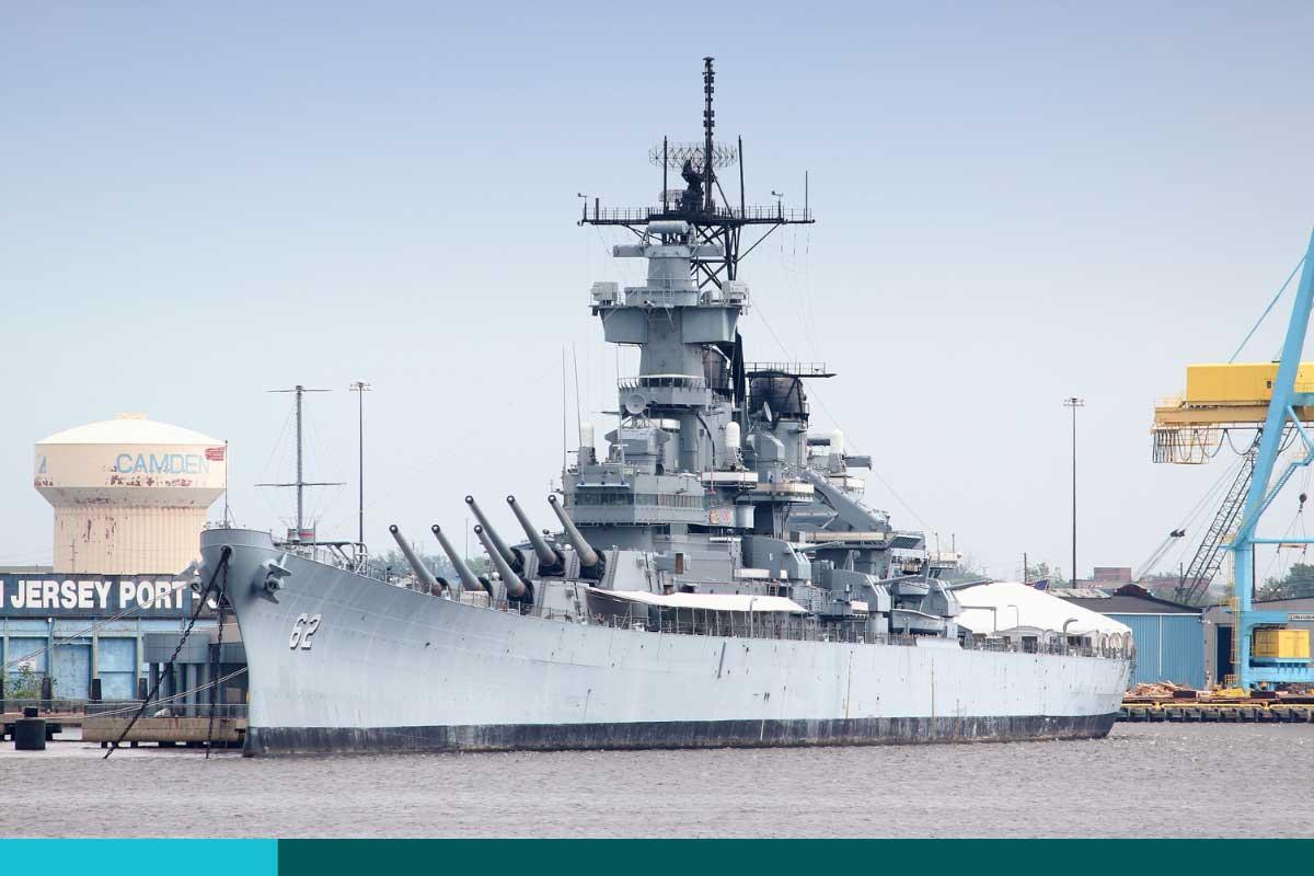 USS New Jersey docked.