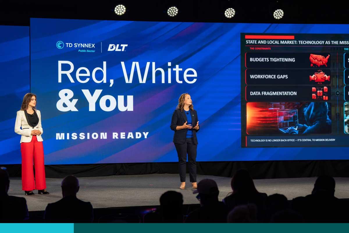 DLT's Susanna Patten and Yvonne Maffia on stage at Red White & You