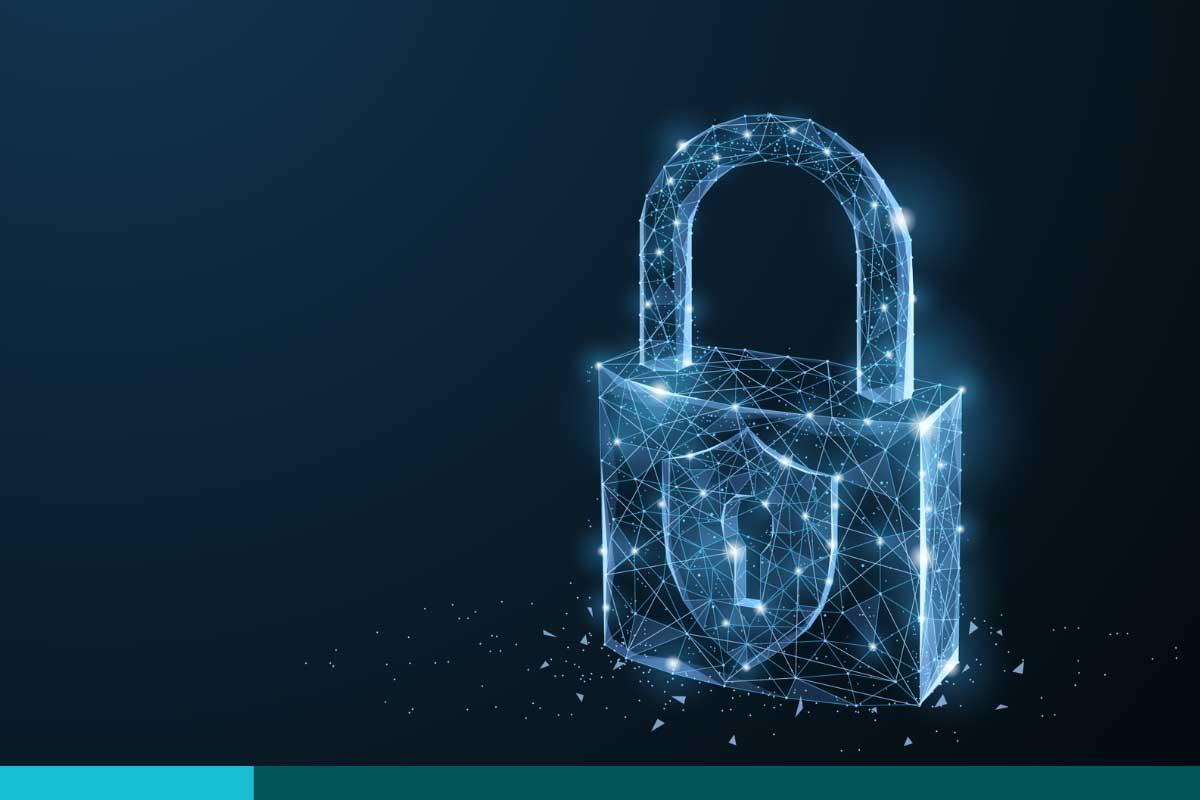 Cyber safety padlock, lock, 3D. Polygonal low poly design. Wireframe polygon concept. Abstract vector with polygon, line, connecting dots. Security, safe, privacy or concept