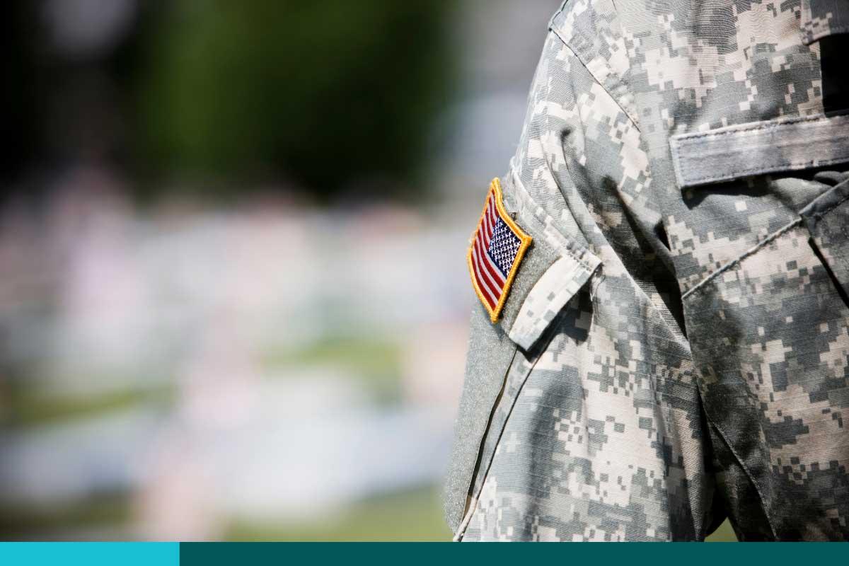 American Flag on Army Military Uniform.