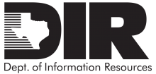 Logo for TX DIR Contracts. Black text.